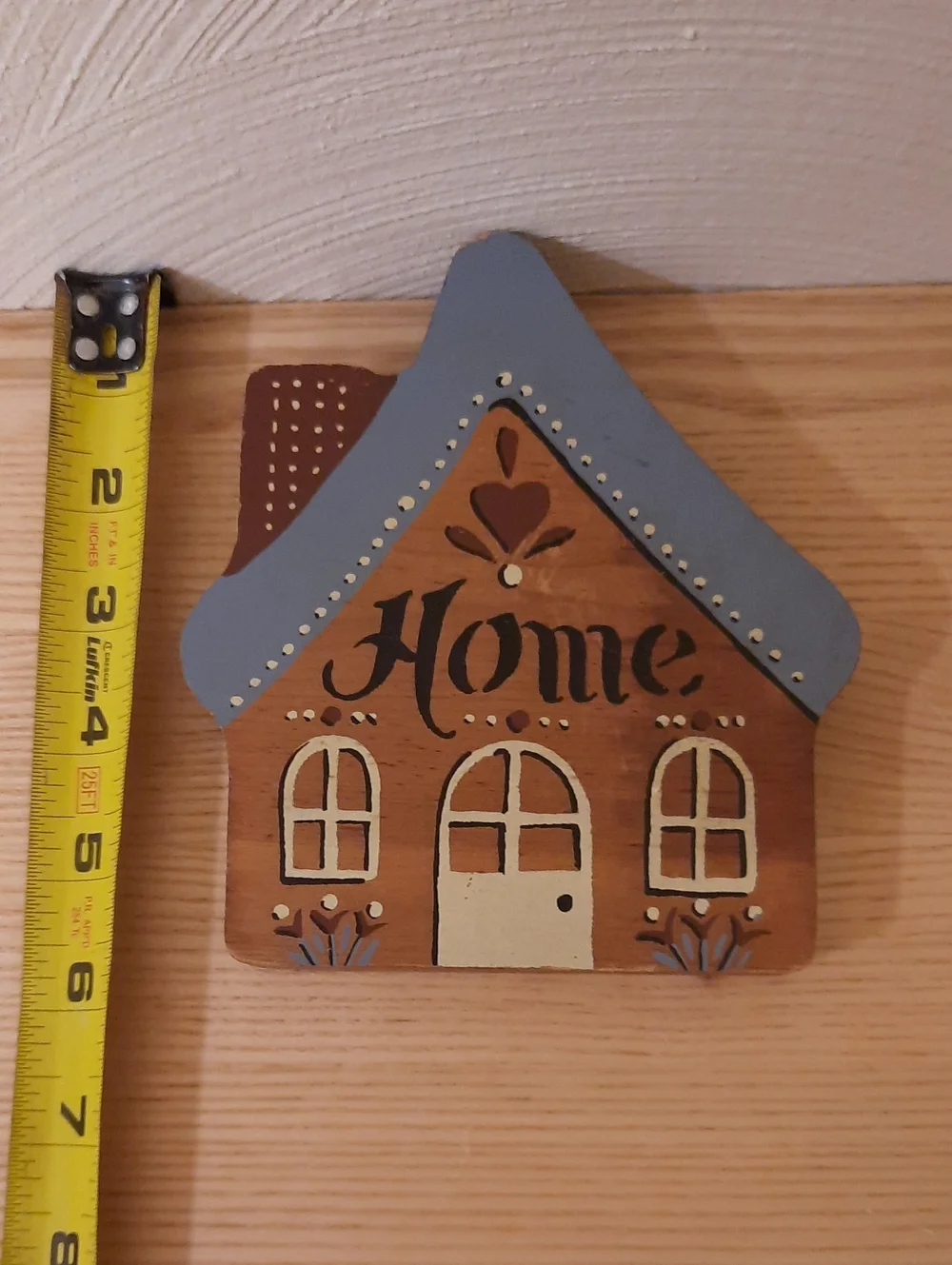 Vintage HOMCO 1980's Blue Country Home Sweet Home Wooden Hearts